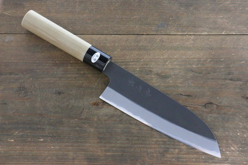 Mutsumi Hinoura Acier Blanc Kurouchi Santoku  165mm - japanny-FR