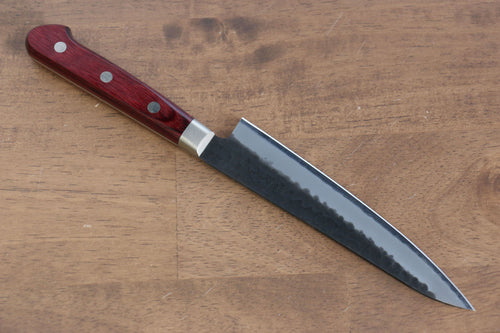 Seisuke Super Bleu Martelé Kurouchi Petite-utilité  135mm Bois de pakka rouge Manipuler - japanny-FR