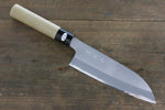 Mutsumi Hinoura Acier Blanc Migaki Terminé Santoku  165mm - japanny-FR