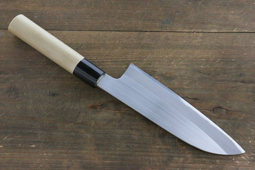 Mutsumi Hinoura Acier Blanc Migaki Terminé Santoku  165mm - japanny-FR