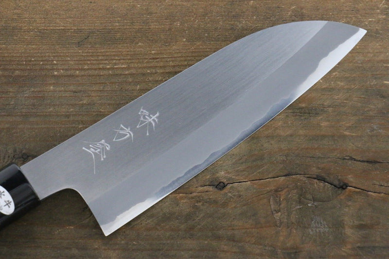 Mutsumi Hinoura Acier Blanc Migaki Terminé Santoku  165mm - japanny-FR