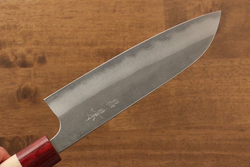 Masakage Yuki Acier Blanc No.2 Nashiji Santoku 165mm Manipuler Magnolia - japanny-FR