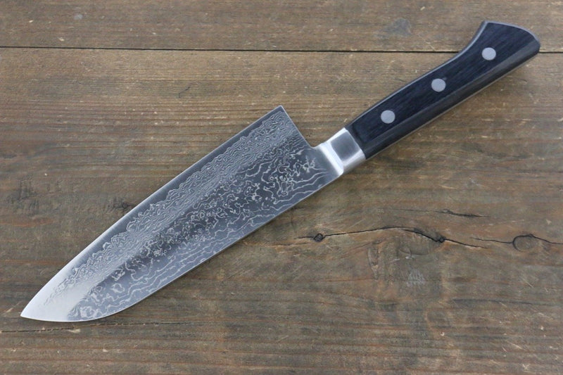 Takayuki Iwai VG10 Damas Santoku  165mm Bois de Pakka Manipuler - japanny-FR