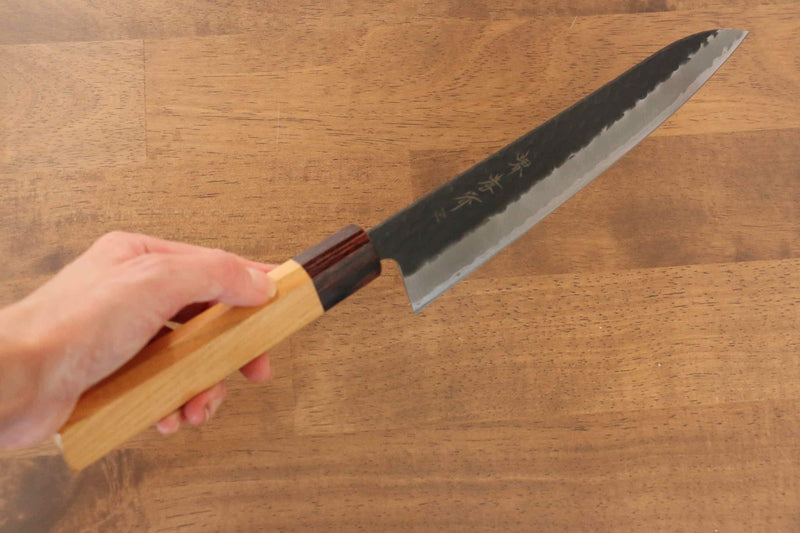 Sakai Takayuki Super Bleu Martelé Finition noire Gyuto  210mm - japanny-FR