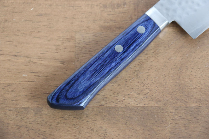 Kunihira Tanryu VG10 Martelé Usuba  165mm Bois de pakka bleu Manipuler - japanny-FR