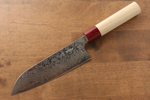 Masakage Kiri VG10 Damas Santoku  170mm Magnolia Manipuler - japanny-FR