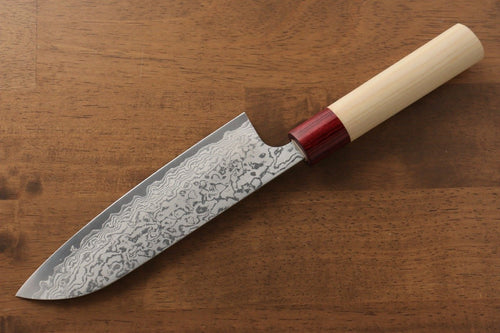 Masakage Kiri VG10 Damas Santoku  170mm Magnolia Manipuler - japanny-FR