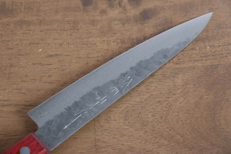 Nao Yamamoto VG10 Damaacus martelé Nashiji Petite-utilité  160mm Bois de pakka rouge Manipuler - japanny-FR