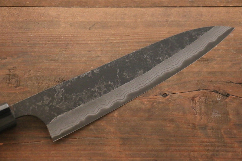 Shungo Ogata Acier Blanc No.2 Kurouchi Damas Gyuto  210mm Shitan Manipuler - japanny-FR