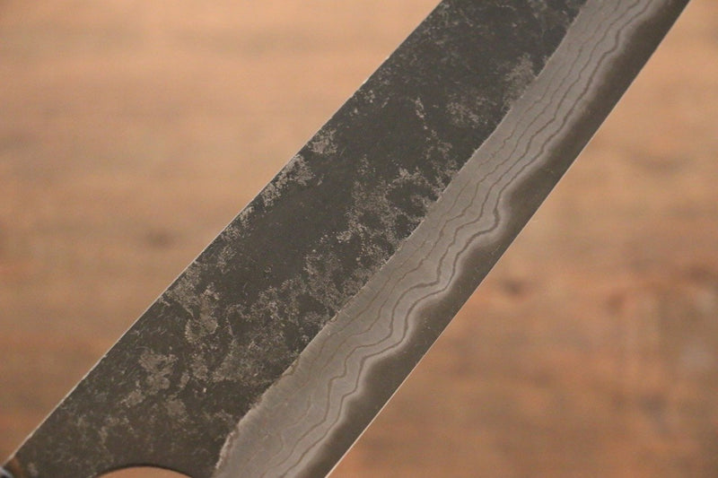 Shungo Ogata Acier Blanc No.2 Kurouchi Damas Gyuto  210mm Shitan Manipuler - japanny-FR