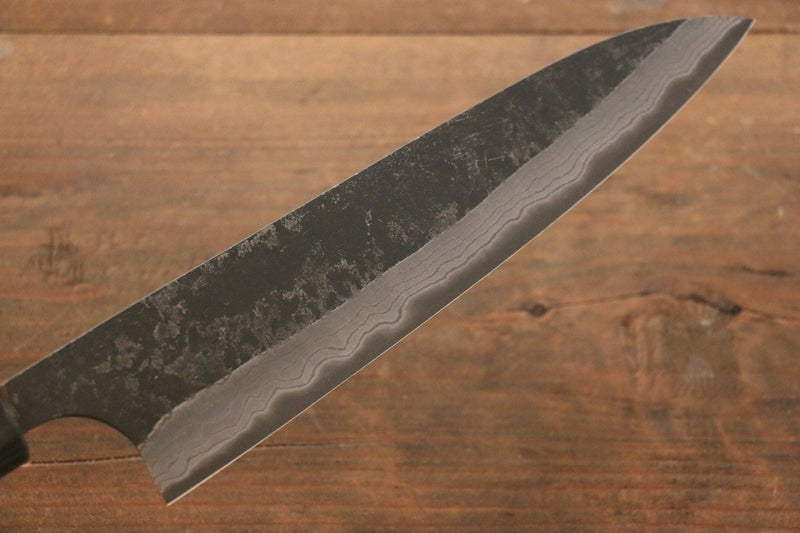 Shungo Ogata Acier Blanc No.2 Kurouchi Damas Gyuto  210mm Shitan Manipuler - japanny-FR