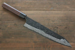 Shungo Ogata Acier Blanc No.2 Kurouchi Damas Gyuto  240mm Shitan Manipuler - japanny-FR