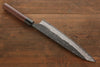 Shungo Ogata Acier Blanc No.2 Kurouchi Damas Gyuto  240mm Shitan Manipuler - japanny-FR