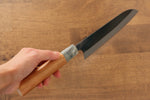 Masakage Mizu Acier Bleu No.2 Finition noire Santoku  165mm Cerisier américain Manipuler - japanny-FR