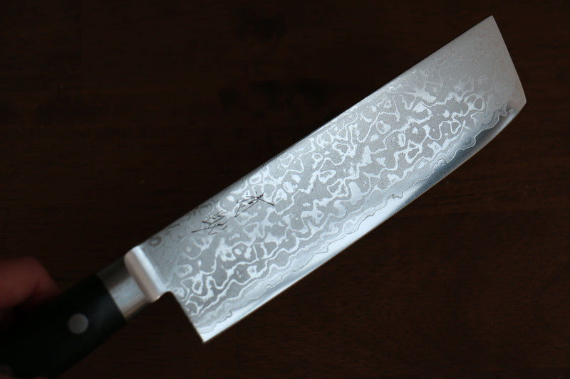 Seisuke VG10 8 Couche de Damas Migaki Terminé Nakiri  165mm Bois de pakka noir Manipuler - japanny-FR