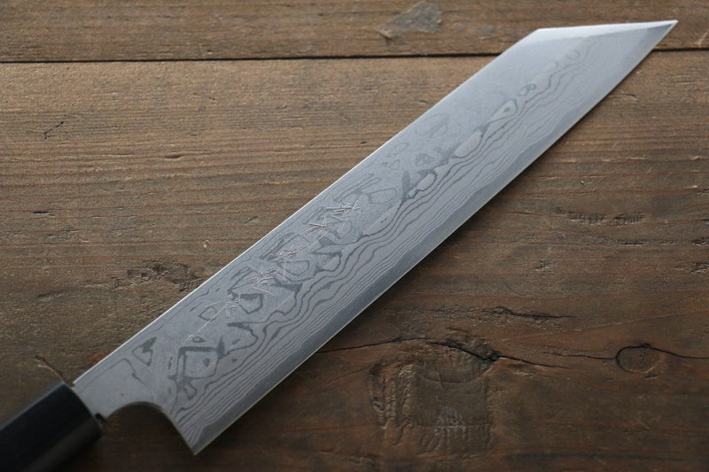 Hideo Kitaoka Acier Blanc No.2 Damas Kiritsuke Yanagiba  210mm Shitan Manipuler - japanny-FR