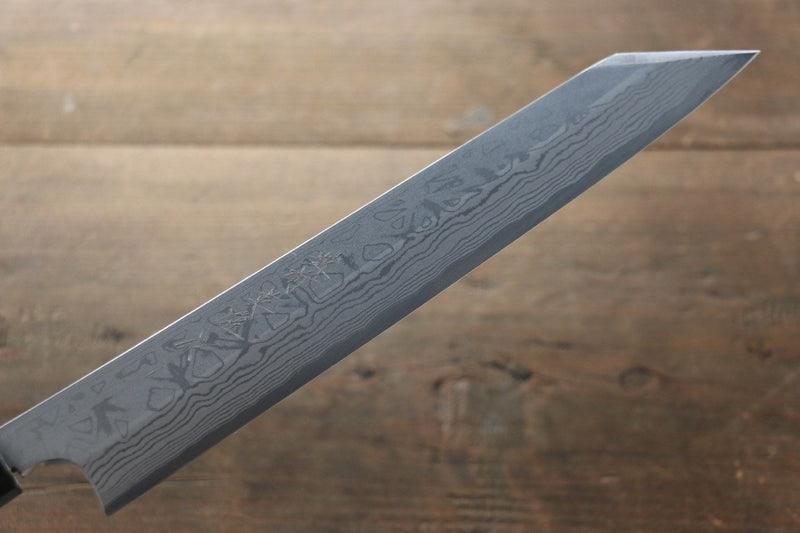 Hideo Kitaoka Acier Blanc No.2 Damas Kiritsuke Yanagiba  240mm Shitan Manipuler - japanny-FR