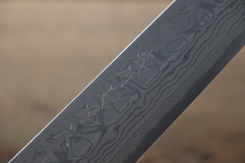 Hideo Kitaoka Acier Blanc No.2 Damas Kiritsuke Yanagiba  240mm Shitan Manipuler - japanny-FR