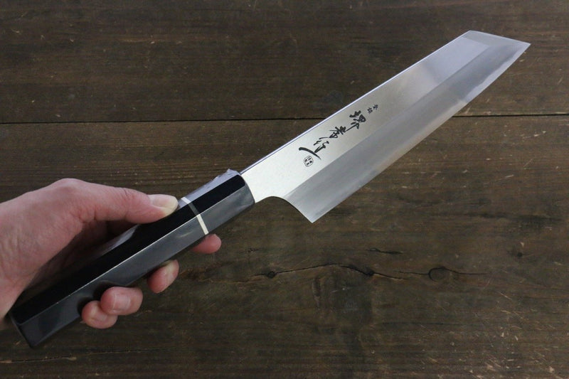 Sakai Takayuki Homura Acier Bleu No.2 Kengata Santoku  195mm Bois d'ébène Manipuler - japanny-FR