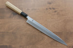 Kikuzuki Acier Blanc No.2 Kasumitogi Yanagiba  240mm Magnolia Manipuler - japanny-FR