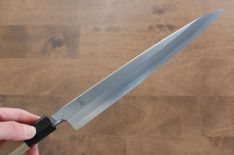 Kikuzuki Acier Blanc No.2 Kasumitogi Yanagiba  240mm Magnolia Manipuler - japanny-FR