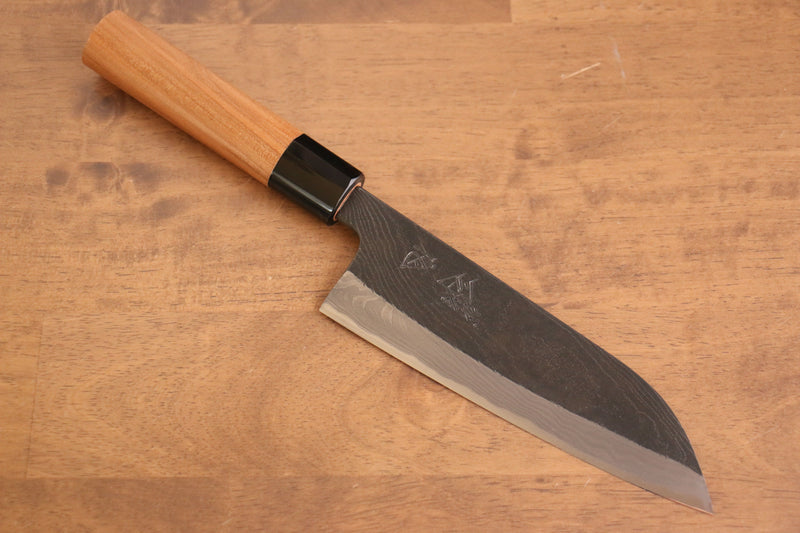 Tsukasa Hinoura Tamahagane Kurouchi Santoku  165mm Cerise sauvage Manipuler - japanny-FR