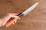 Tessen de Yamatsuka Tamahagane Damas Santoku  165mm Cerise sauvage Manipuler - japanny-FR