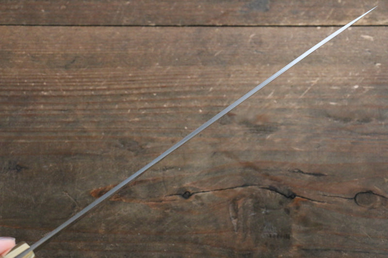 Takeshi Saji Acier Bleu No.2 Damas coloré Gyuto  210mm Os de vache marron Manipuler - japanny-FR