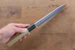 Kikuzuki Acier Blanc No.2 Kasumitogi Santoku  180mm Magnolia Manipuler - japanny-FR