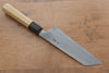 Kikuzuki Acier Blanc No.2 Kasumitogi Kiritsuke Santoku  180mm Magnolia Manipuler - japanny-FR