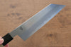 Kikuzuki Acier Blanc No.2 Kasumitogi Kiritsuke Santoku  180mm Magnolia Manipuler - japanny-FR