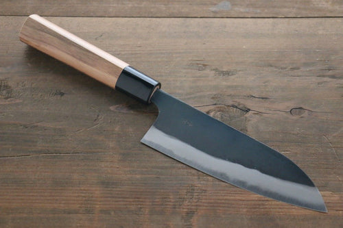 Nao Yamamoto Acier Bleu No.2 Kurouchi Petit Santoku  150mm - japanny-FR