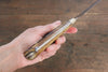 Takeshi Saji Acier Bleu No.2 Damas coloré Gyuto  210mm Os de vache marron Manipuler - japanny-FR