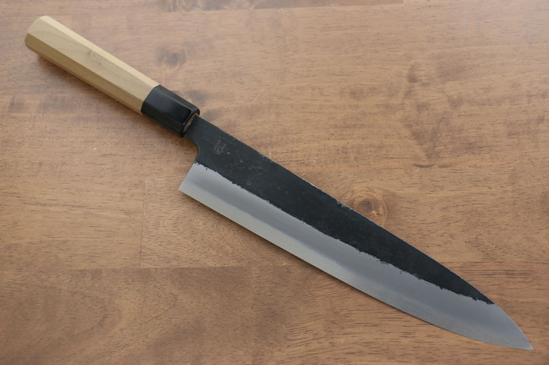 Kikuzuki Acier Blanc No.2 Finition noire Gyuto  270mm Magnolia Manipuler - japanny-FR