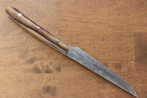 Takeshi Saji R2/SG2 Finition en diamant couteau à steak  125mm Le kaki noir Manipuler - japanny-FR