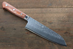 La lame de Takamura Acier Chromax Martelé Santoku  170mm Bois de Pakka marron Manipuler - japanny-FR