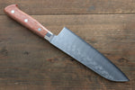 La lame de Takamura Acier Chromax Martelé Santoku  170mm Bois de Pakka marron Manipuler - japanny-FR