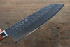 La lame de Takamura Acier Chromax Martelé Santoku  170mm Bois de Pakka marron Manipuler - japanny-FR