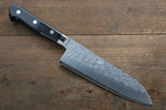 La lame de Takamura VG10 Martelé Santoku  170mm Bois de pakka noir Manipuler - japanny-FR