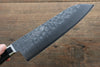 La lame de Takamura VG10 Martelé Santoku  170mm Bois de pakka noir Manipuler - japanny-FR