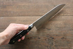 La lame de Takamura VG10 Martelé Santoku  170mm Bois de pakka noir Manipuler - japanny-FR