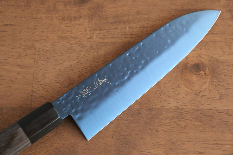 Seisuke Acier SK-85 Ion plating Martelé Santoku  180mm Bois de pakka Gris Manipuler - japanny-FR