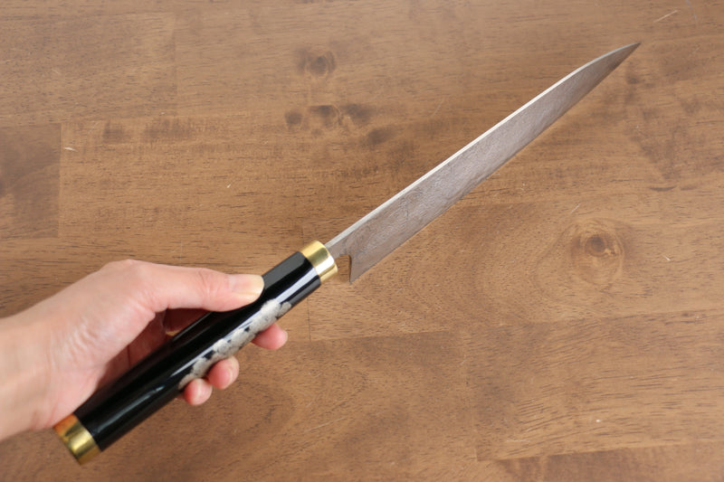 Takeshi Saji R2/SG2 Finition en diamant Gyuto  210mm L'art du Maki-e  Fujin et Raijin Manipuler avec Gaine - japanny-FR