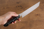 Seisuke Kagami AUS10 Finition miroir Damas Nakiri  170mm Bois de pakka noir Manipuler - japanny-FR