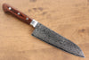 Seisuke Mokusei ZA-18 Finition miroir Damas Santoku  170mm Bois de Pakka marron Manipuler - japanny-FR