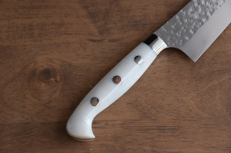 Yu Kurosaki Senko Ei R2/SG2 Martelé Petit Santoku  150mm Acrylique blanc Manipuler - japanny-FR