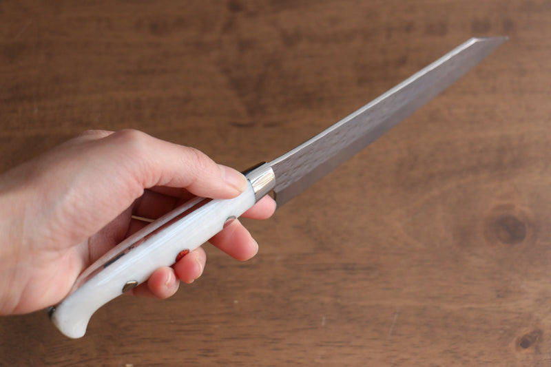 Yu Kurosaki Senko Ei R2/SG2 Martelé Petit Santoku  150mm Acrylique blanc Manipuler - japanny-FR