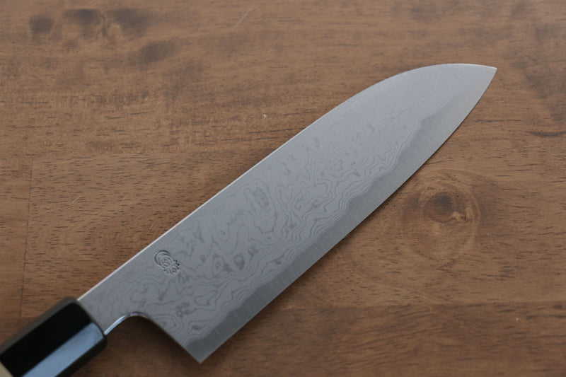 Kikuzuki Acier Bleu No.1 Damas Santoku  180mm Magnolia Manipuler - japanny-FR