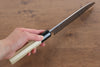 Kikuzuki Acier Blanc No.2 Finition noire Santoku  180mm Magnolia Manipuler - japanny-FR