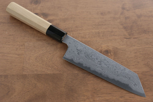 Kikuzuki Acier Bleu No.1 Damas Kiritsuke Santoku  180mm Magnolia Manipuler - japanny-FR